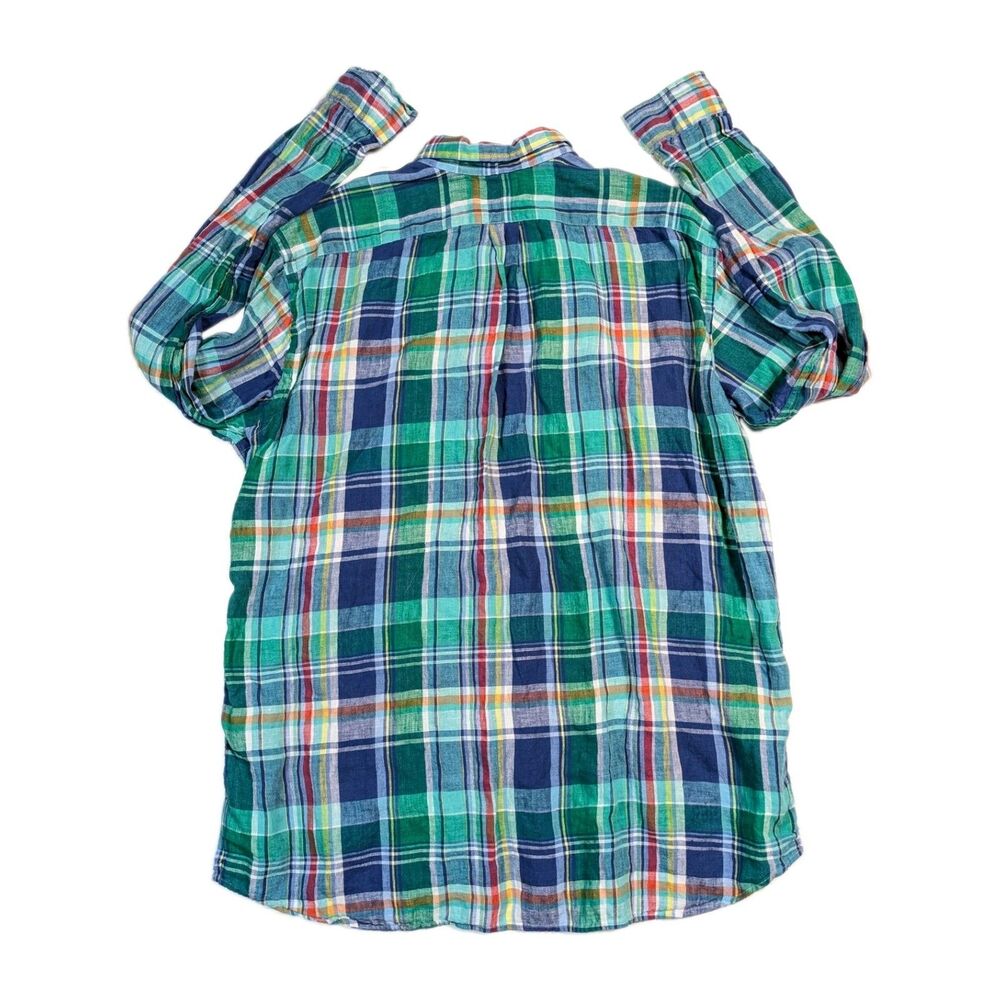 Polo Ralph Lauren Plaid Linen Shirt Multicolor Men's LT Large Tall Untucked Fit - Picture 5 of 8